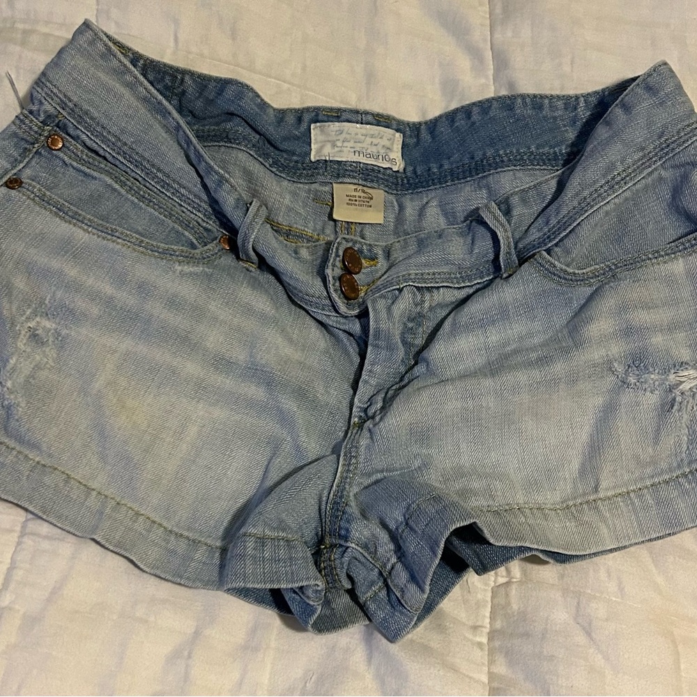Maurices Light Blue Jean Shorts